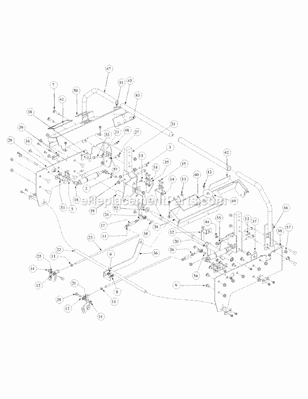 Control Assembly Diagram and Parts List for M60-KH 53AB5BDX750-27-HP Cub Cadet Lawn Tractor